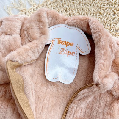  Conj. Jaqueta de Pelinho com Laço e Calça Legging - Areia